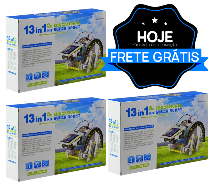 Solar Robot 2022- 13 em 1 - Adultos e Crianças