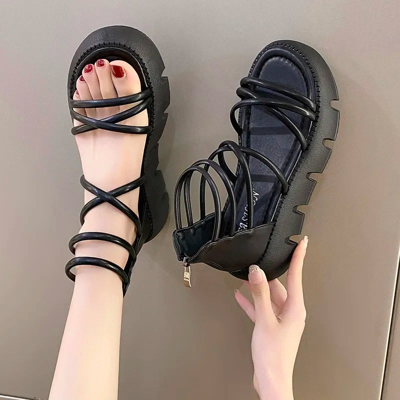 Sandália Plataforma Gladiadora Romana