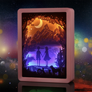 Luz Noturna de Sombra com Pinturas e Cortes à Mão