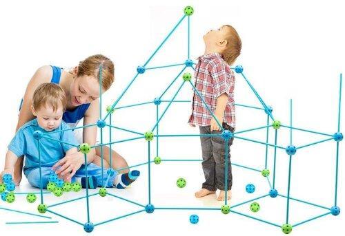 Fortbuilder - Kit de Construção Infantil - Com Varões e Bolas - Frete Grátis