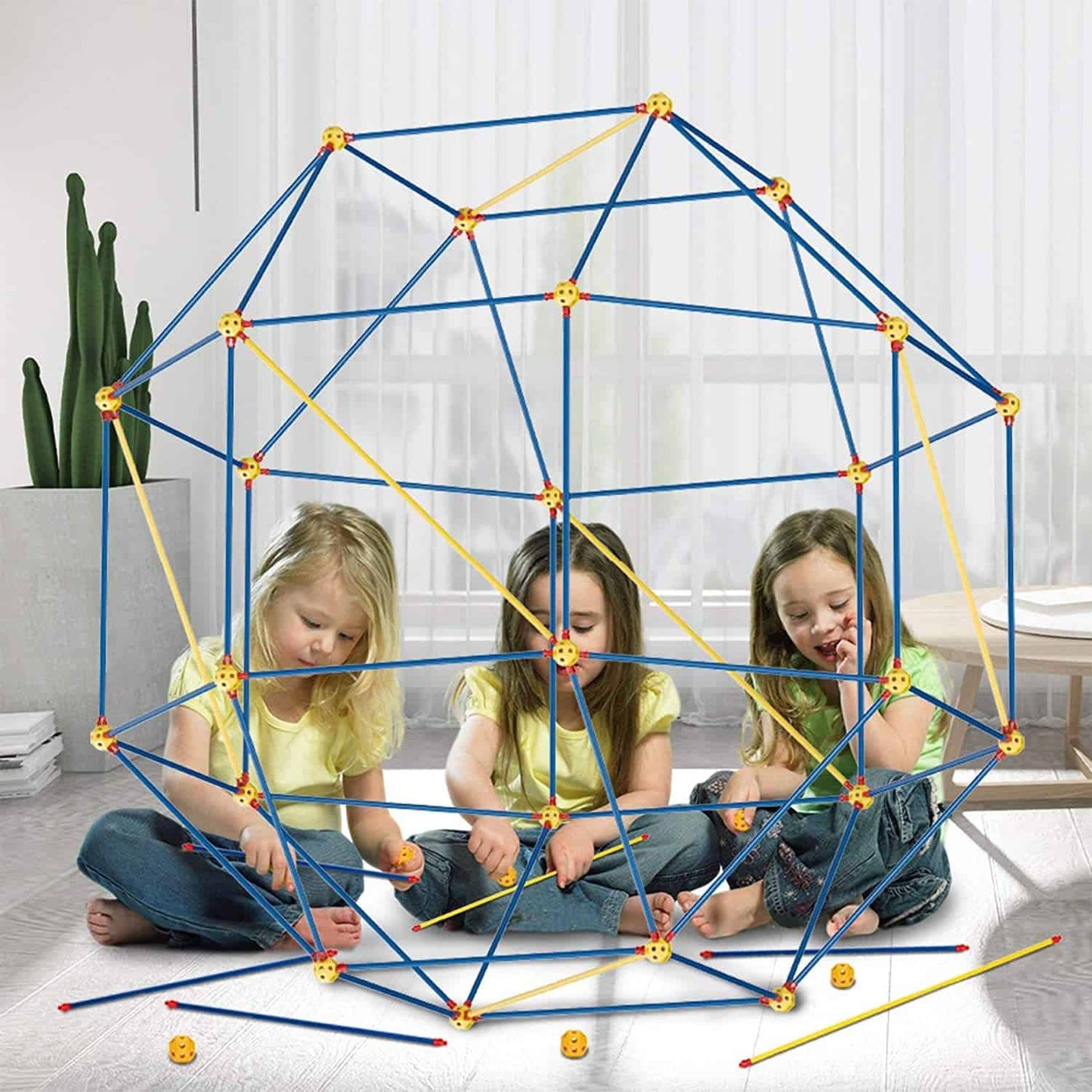Fortbuilder - Kit de Construção Infantil - Com Varões e Bolas - Frete Grátis