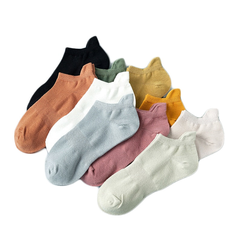 Kit 5 Pares de Meia Cano Curto Unissex (Todas de 1 Cor ou Sortidas)