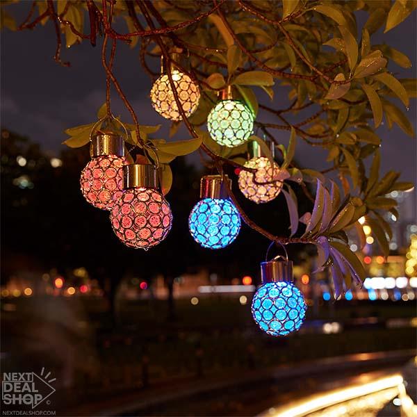 Bola de Cristal LED Multicor de Energia Solar