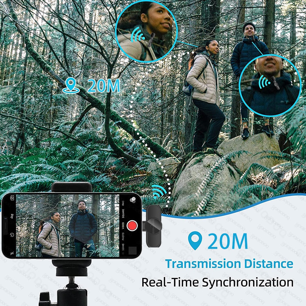 Microfone Lapela Sem Fio Wireless Para Android e IOS