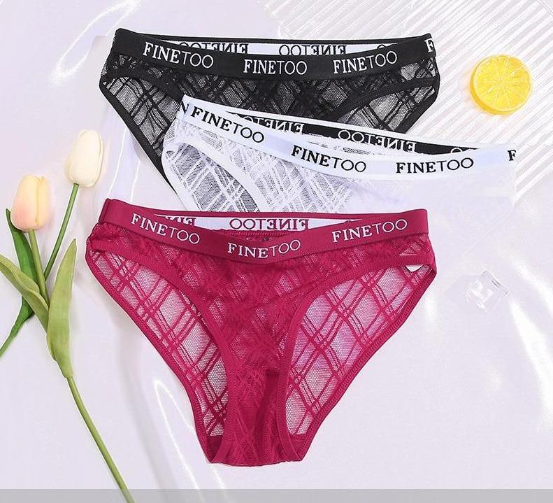 Calcinha de Renda transparente Kit 3PCS - Garotas fashion 