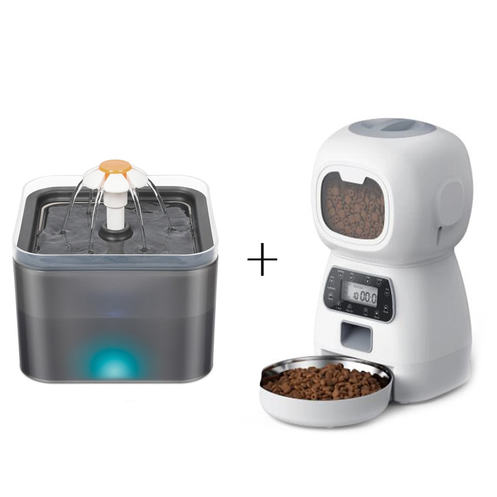Alimentador Automático 4,5L e Fonte de Água Automática 2L para Pets