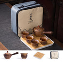 Bule de Cerâmica Chá Giratório 360º Conjunto com Xícaras e Bolsa - Tenda de Ofertas