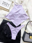 Biquíni Top cropped Frente Única 2 em 1 5 Cores