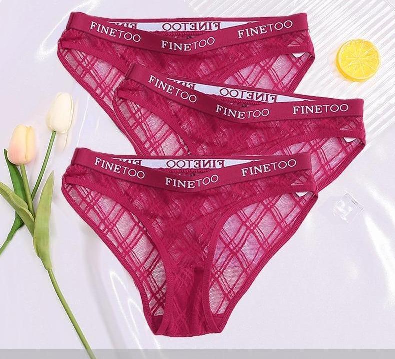 Calcinha de Renda transparente Kit 3PCS - Garotas fashion 
