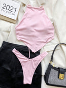 Biquíni Top cropped Frente Única 2 em 1 5 Cores