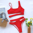 Biquíni Atitude Top Cropped e Cintura Alta 3 cores