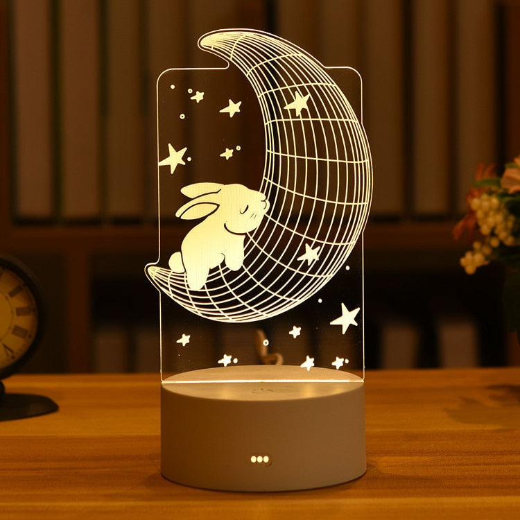 Luminária 3D Acrilico Decorativa Led
