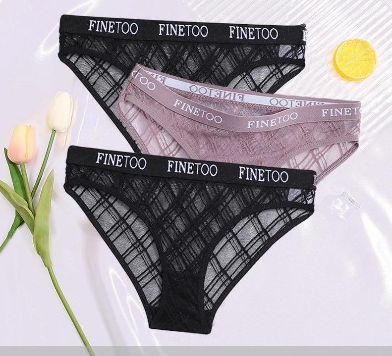 Calcinha de Renda transparente Kit 3PCS - Garotas fashion 