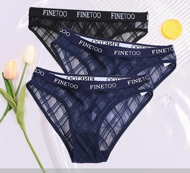 Calcinha de Renda transparente Kit 3PCS - Garotas fashion 