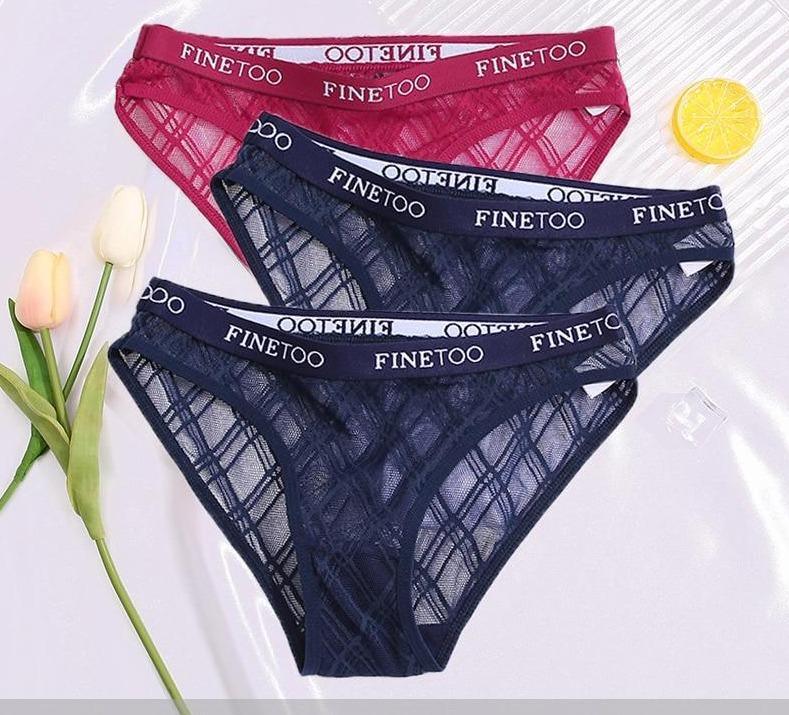 Calcinha de Renda transparente Kit 3PCS - Garotas fashion 