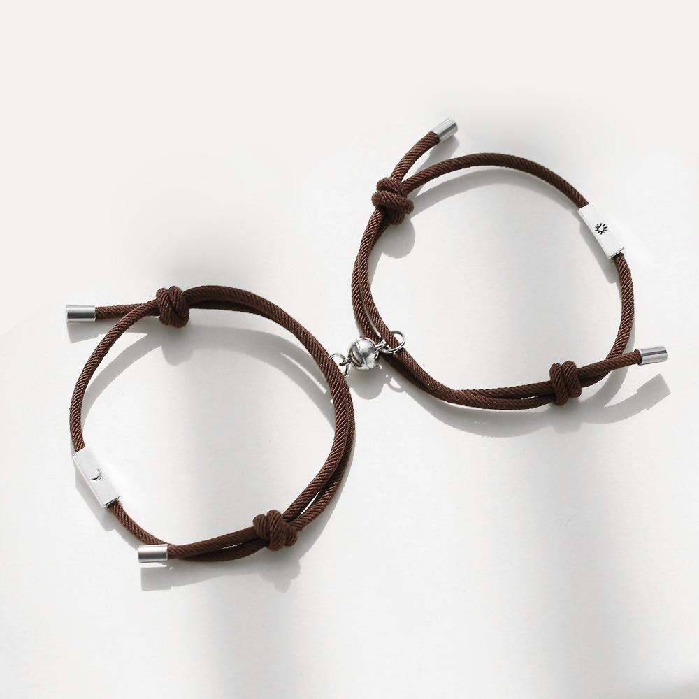 Pulseira Magnética de Casal - Lua e Sol