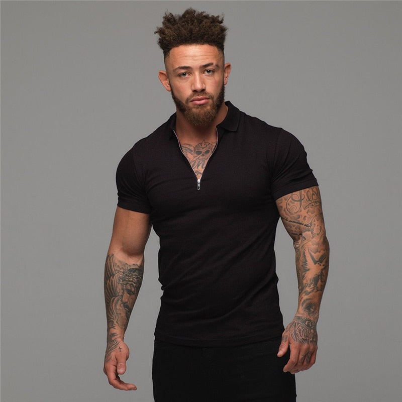 Camisa Polo MuscleGuys Com Zíper Original (Você Ganha o Relógio Minimalista de Brinde)