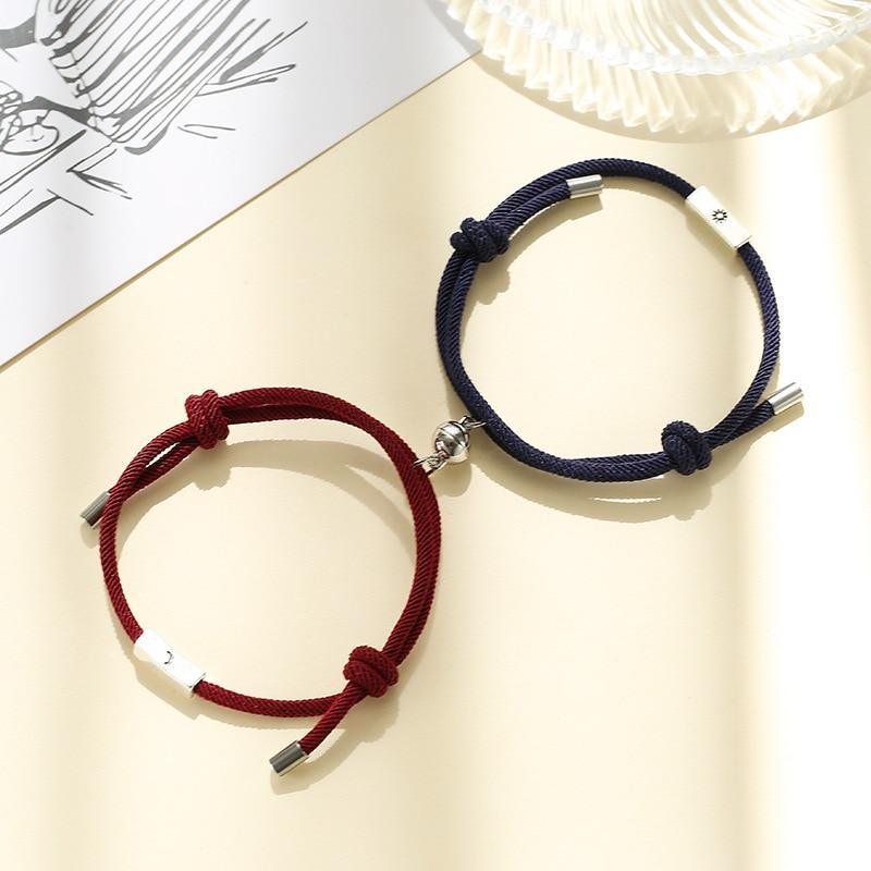 Pulseira Magnética de Casal - Lua e Sol - Garotas fashion 
