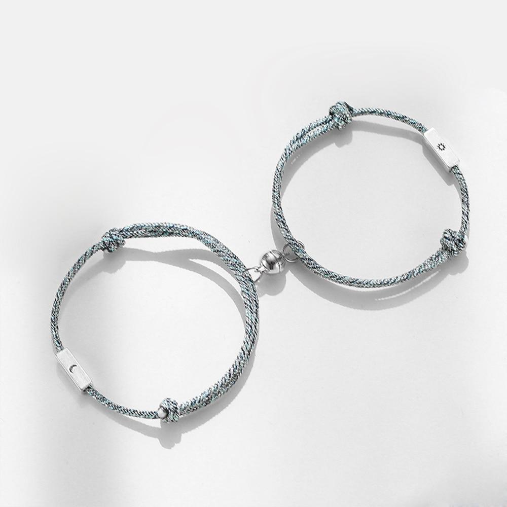 Pulseira Magnética de Casal - Lua e Sol