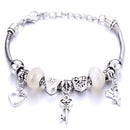 Pulseira feminina berloques metal 925