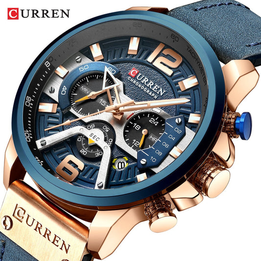 Relógio masculino curren 8329 chronograph