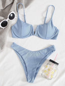 Biquíni Meia Taça Alta Sustentação Canelado 8 Cores