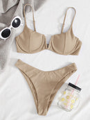 Biquíni Meia Taça Alta Sustentação Canelado 8 Cores