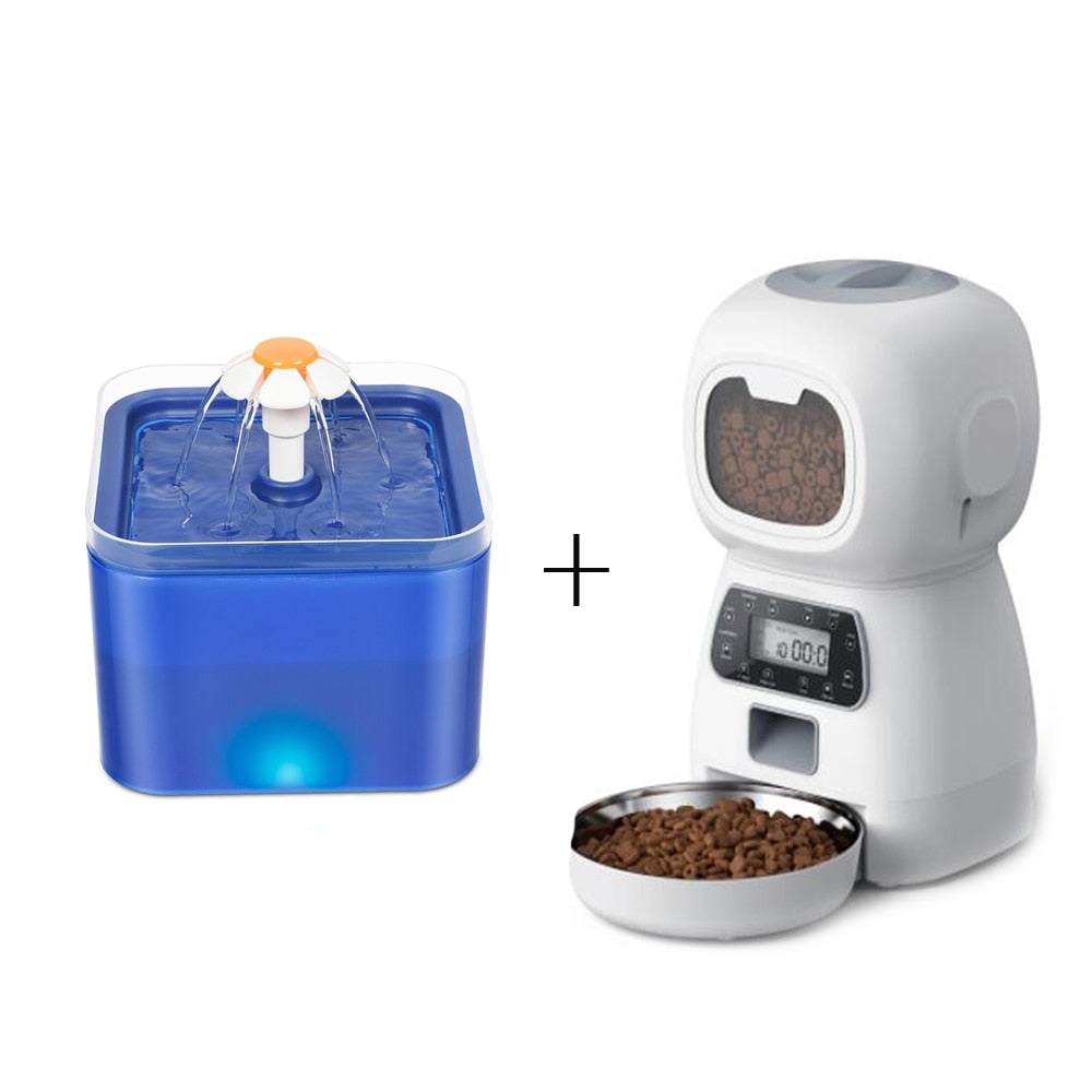 Alimentador Automático 4,5L e Fonte de Água Automática 2L para Pets