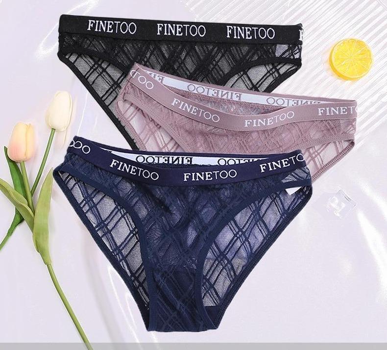 Calcinha de Renda transparente Kit 3PCS - Garotas fashion 