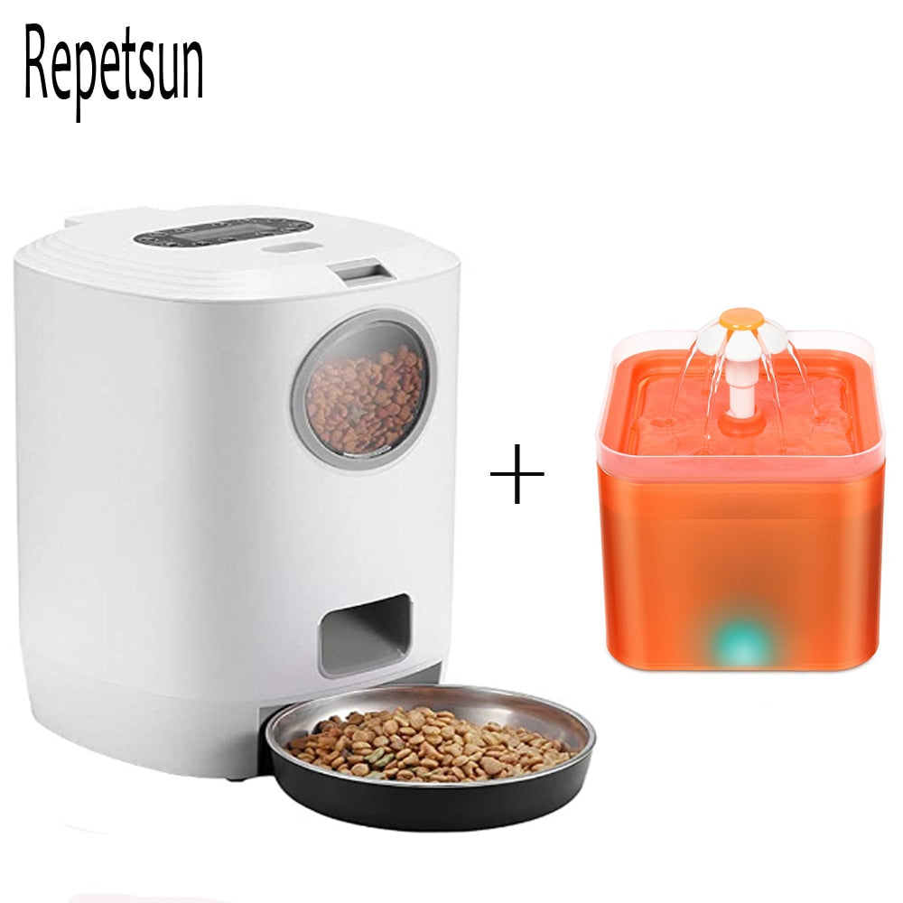 Alimentador Automático 4,5L e Fonte de Água Automática 2L para Pets