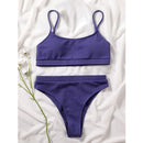 Biquíni Canelado Verão 2023 Cintura Alta Top Alcinha 12 Cores