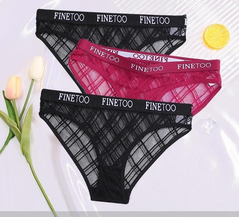 Calcinha de Renda transparente Kit 3PCS - Garotas fashion 