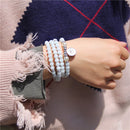 Colar ou Pulseira Lótus - Pedra Aquamarine