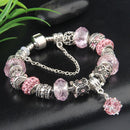 Bracelete Pedras de Cristal Ametista - Banhado a Prata