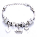Pulseira feminina berloques metal 925