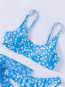 Biquíni Floral Top com Saída de Praia 3 Peças