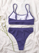 Biquíni Canelado Verão 2023 Cintura Alta Top Alcinha 12 Cores