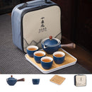 Bule de Cerâmica Chá Giratório 360º Conjunto com Xícaras e Bolsa - Tenda de Ofertas