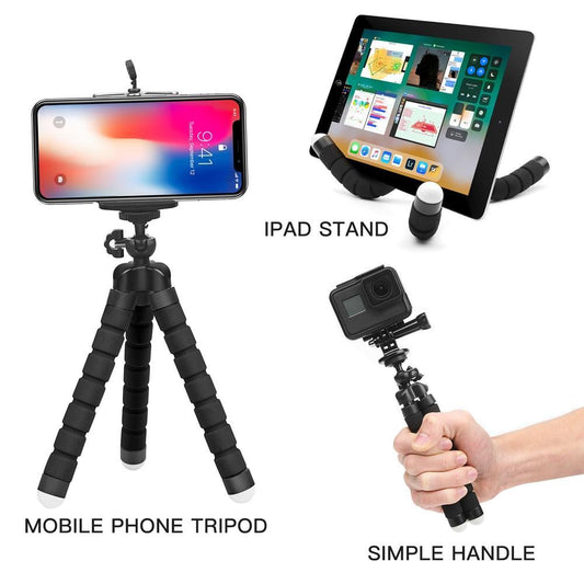 Mini tripé para celular polvo esponja flexível