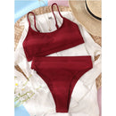 Biquíni Canelado Verão 2023 Cintura Alta Top Alcinha 12 Cores