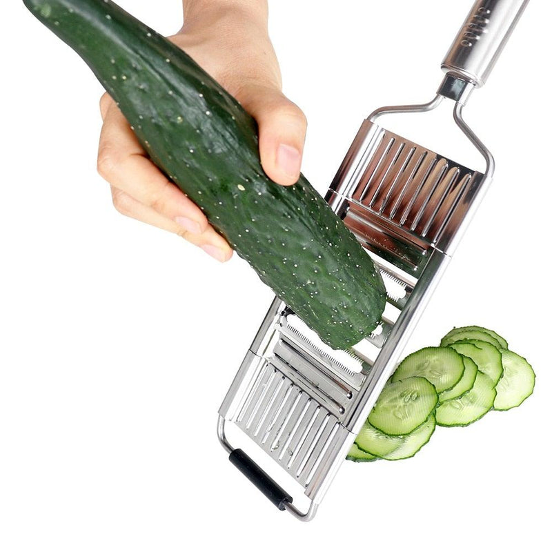 Ralador e Fatiador Manual MultiUso Inox 3 em 1