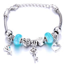 Pulseira feminina berloques metal 925