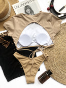 Biquíni Cropped Frente Única 2023 2 Cores