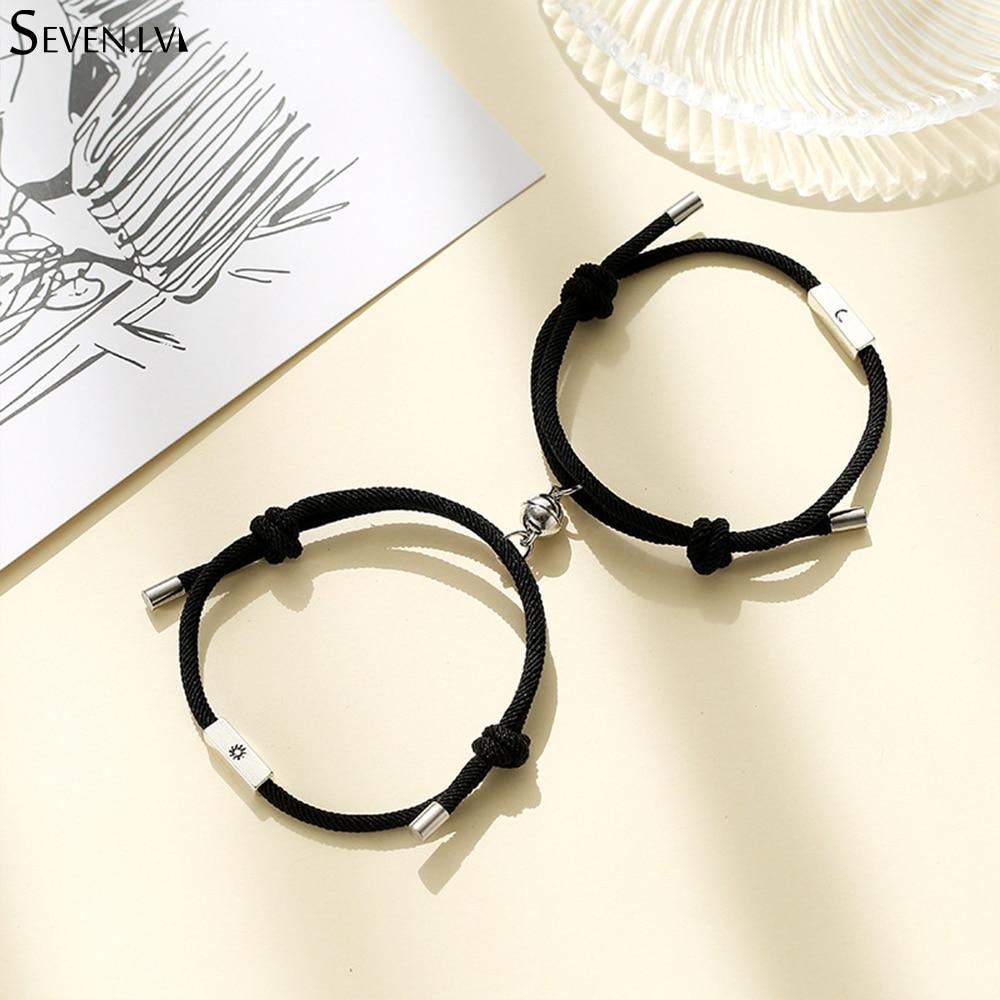 Pulseira Magnética de Casal - Lua e Sol