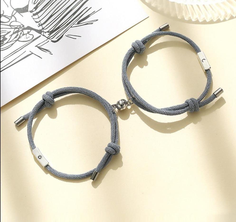 Pulseira Magnética de Casal - Lua e Sol