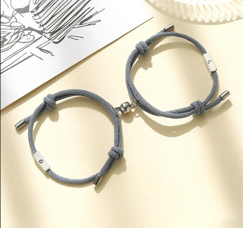 Pulseira Magnética de Casal - Lua e Sol
