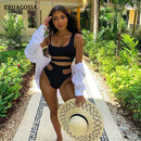 Biquíni Atitude Top Cropped e Cintura Alta 3 cores