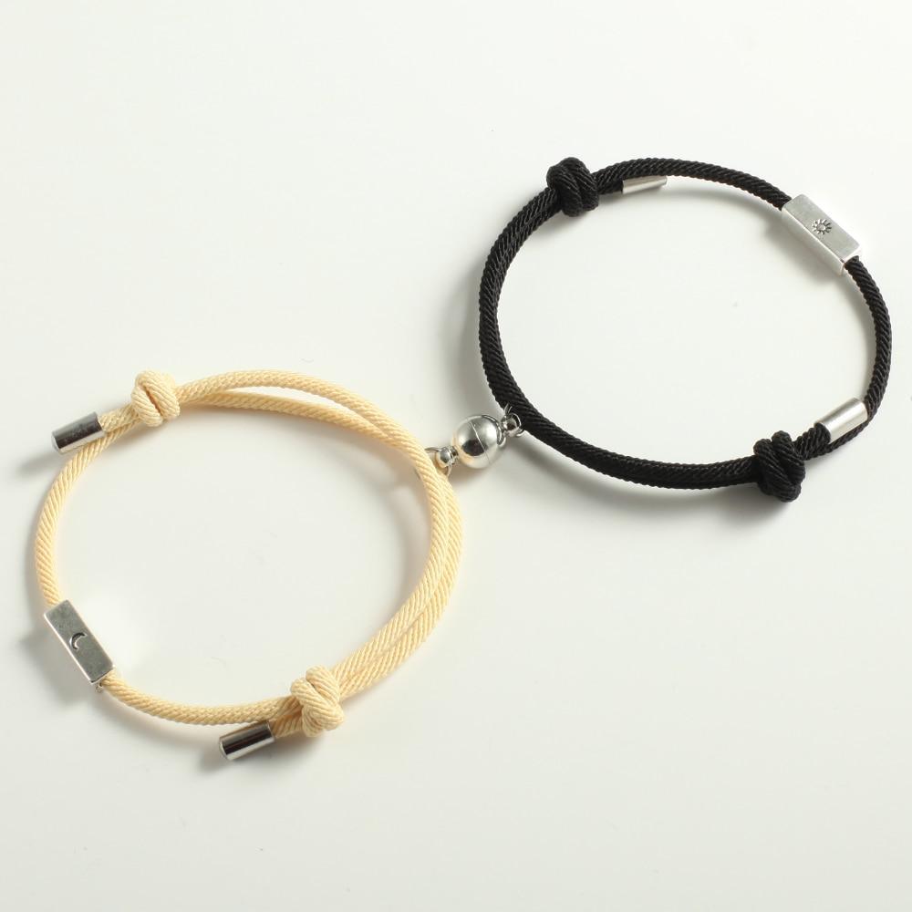 Pulseira Magnética de Casal - Lua e Sol
