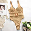Maiô Body Canelado Fivela Verão 2022 2 Cores