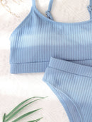 Biquíni Canelado Verão 2023 Cintura Alta Top Alcinha 12 Cores